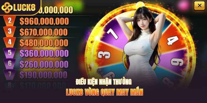 Điều kiện nhận thưởng LUCK8 vòng quay may mắn